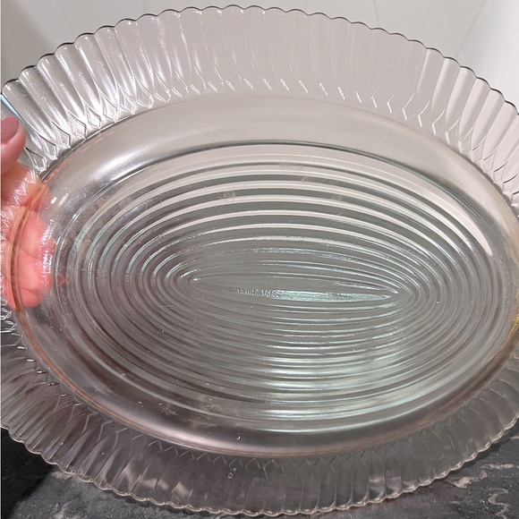 VINTAGE: MACBETH-EVANS - PINK DEPRESSION GLASS SERVING PLATTER - Petalwa… - Picture 2 of 10